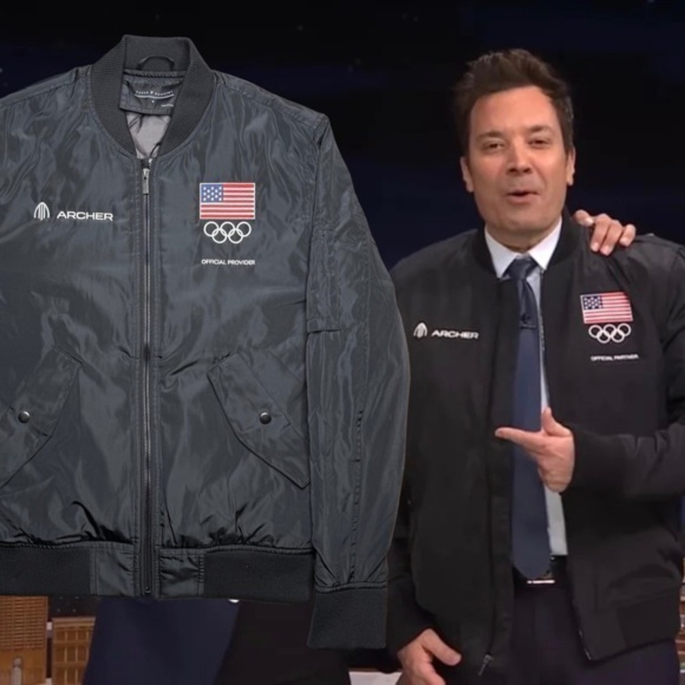 Archer Aviation Olympics official provider promo Fossa black jacket Jimmy Fallon - Picture 1 of 7